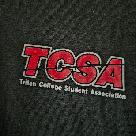 Triton College Student Asso. Black Gildan Tee Men’s M | Preloved School T-Shirt - Picture 4 of 4